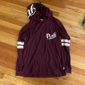 PINK Victoria secret long sleeve shirt with hood